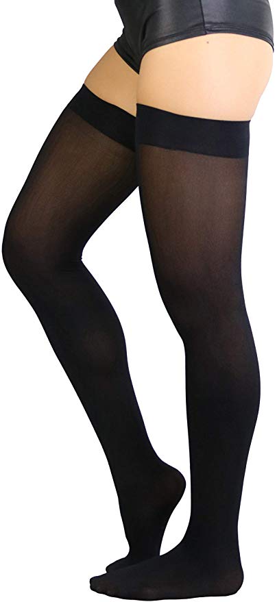 ToBeInStyle Women's Opaque Nylon Thigh Highs