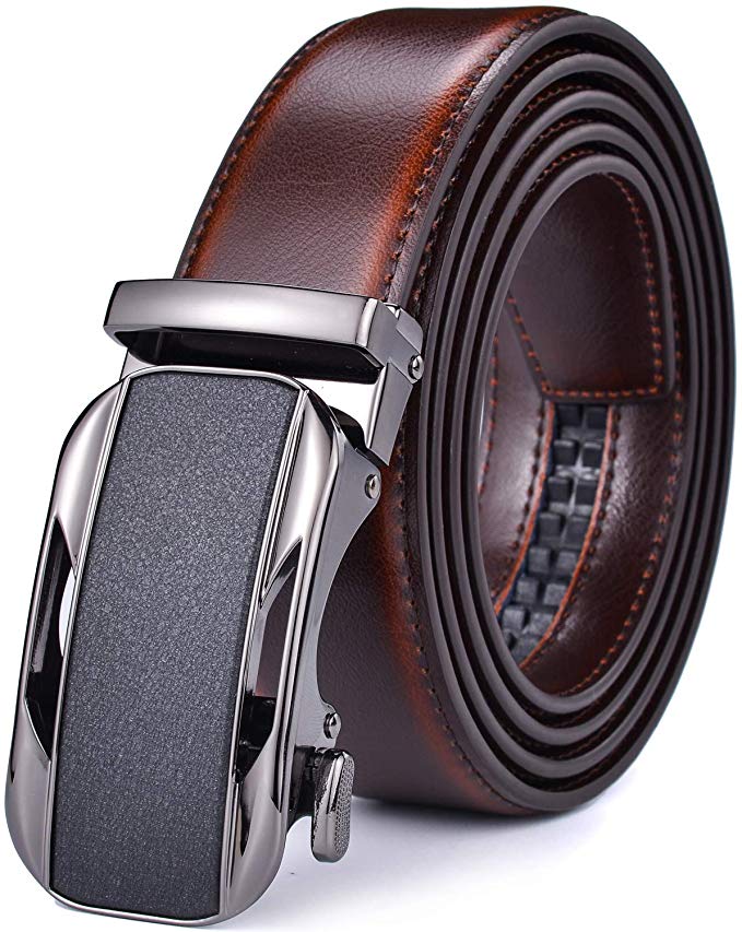 Men Belts Leather Male Slide Ratchet Work Dress Strap w Interchangeable Buckle Beltox …