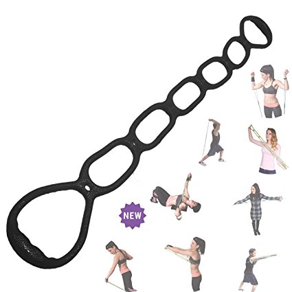 FOMI 7 Ring Resistance Band & Back Stretcher. 7 Exercise Bands In One. Infinite Workouts. Perfect for any Home, Fitness, Physical Therapy and Rehabilitation Training Program.