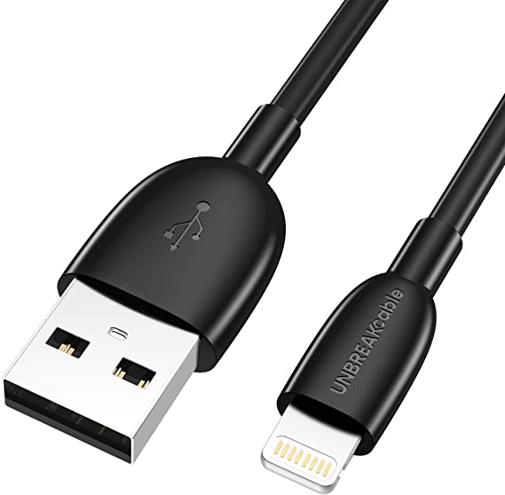 UNBREAKcable iPhone Charger Lightning Cable - [Apple MFi Certified] Ultra-High Lifespan 2.4A Charge iPhone Cable Compatible with iPhone Xs/XS Max/XR/X/ 8 8 Plus/ 7 7 Plus/iPad/iPod - 6.6ft 2M Black