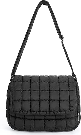 BAGSMART Medium Crossbody Bags for Women, Quilted Puffer Crossbody Purse with Adjustable Strap, Lightweight Shoulder Bag