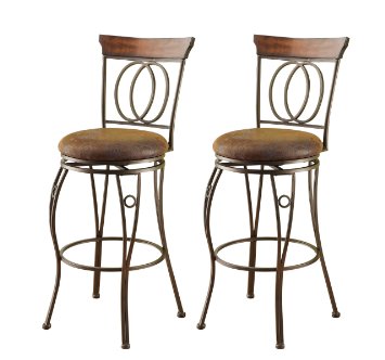 ACME 96046 Set of 2 Tavio Swivel Bar Chair, 29-Inch