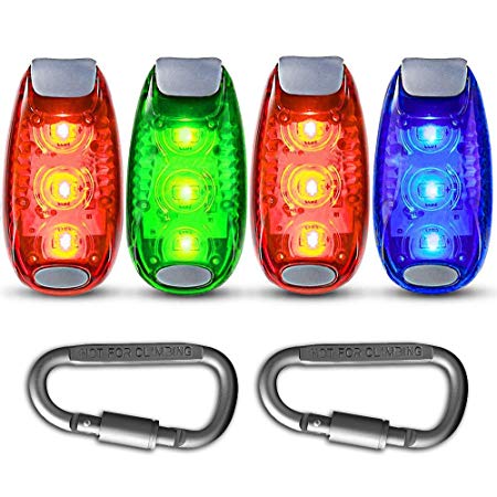 LED Safety Light Strobe Lights for Nighttime Runners, Cyclists, Walkers, Joggers, Kids, Dogs, Best Flashing Warning Clip on Small Reflective Set Flash Walk Night High Visibility (Free Bonuses)