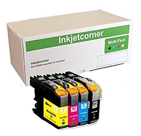 Inkjetcorner 5 Pack Compatible Ink Cartridges Combo   Chip Replacement for LC203 LC203XL BLC203 MFC-J460DW MFC-J480DW MFC-J485DW MFC-J680DW MFC-J880DW MFC-J885DW