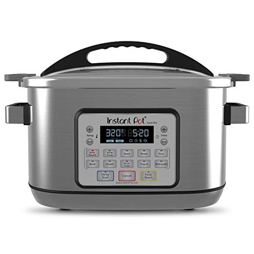 Instant Pot 8 Qt Aura Pro Multi-Use Programmable Multicooker with Sous Vide, Silver