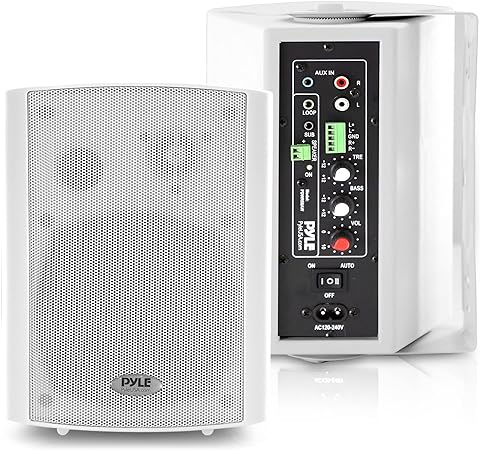 PyleUsa 5.25'' Pro-Active Wall-Mountable Speakers - 600 Watts Max, 300 Watts RMS Speakers with 2-Way Full Range Stereo Sound Reproduction, Pair, Rugged & Heavy Duty Cabinet Enclosure (White) PDWR58AW