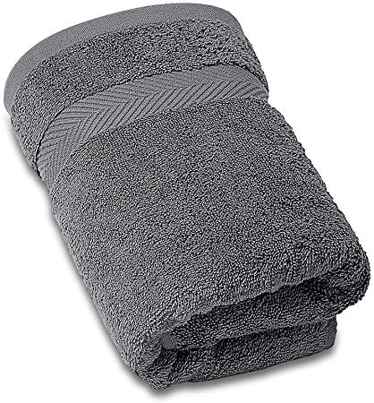 SEMAXE Hand Towel, 16" x 27" 100% Cotton Hand Towels Super Absorbent Fade-Resistant (Gray, 1 Hand Towel)