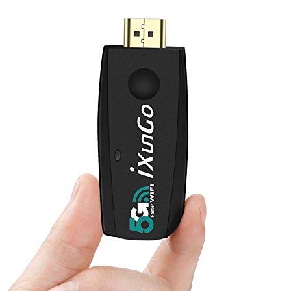 iXunGo Miracast Dongle, 5G Wireless Adapter Wifi TV Display Dongle Streaming Cast Video, Picture, Audio, Live Camera from iPhone, iPad, Android Smart Devices to TV, HD Monitor or Projector