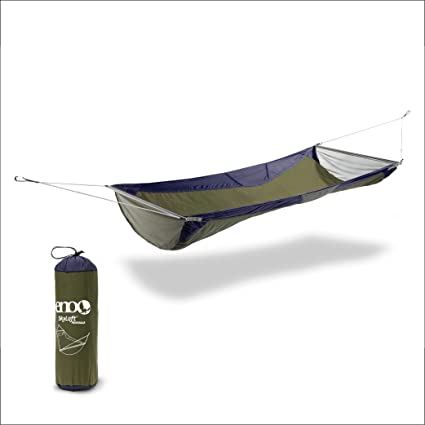 ENO, Eagles Nest Outfitters Skyloft Hammock with Flat and Recline Mode, Navy/Olive