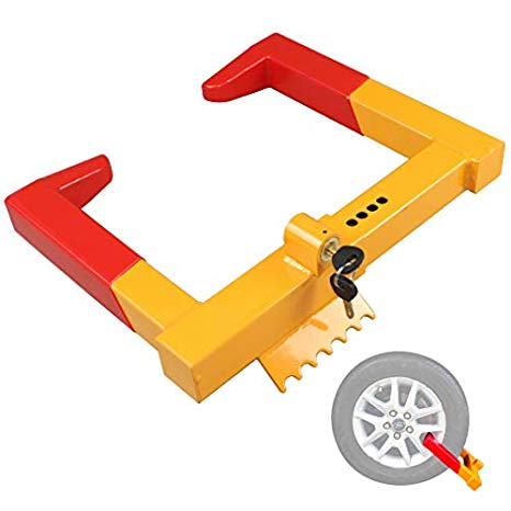 Trailer Wheel locks clamp - Tire Lock anti theft wheel boot tire claw security boots For ATV TRAILERS Yellow/Red 2 Keys