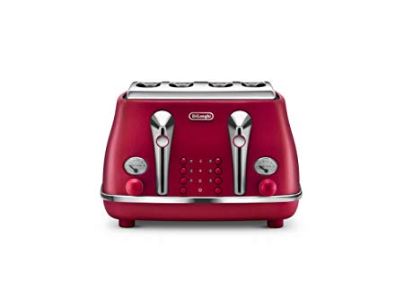 DeLonghi Icona, 4 Slice Toaster, CTO4003R, Red