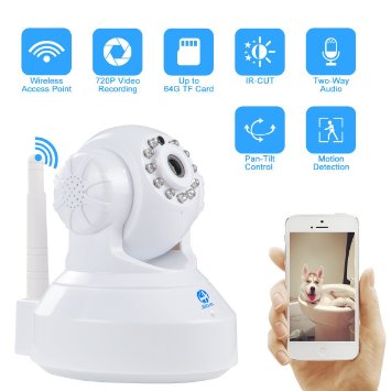 JOOAN C6 H.264 720P 1 Megapixel Wi-Fi Wireless IP Camera Baby/Pet Caring Day/Night Motion Detection With Two Way Audio Remote Monitoring