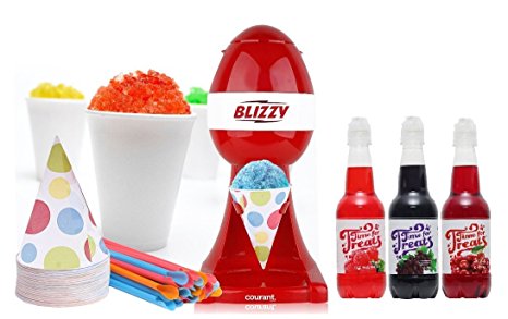 BLIZZY Snow Cone Maker Set (Snow Cone Set With Syrup Flavors)