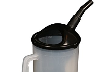 WirthCo 94026 Funnel King Heavy Duty Graduated Measuring Container with Black Spout - 87 oz. Capacity