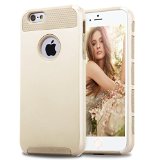 iPhone 5S CaseiPhone 5 Caseby AilunSoft TPU BumperampHard Shell Solid PC BackShock-AbsorptionampAnti-Scratch Hybrid Dual-Layer Slim CoverSiania Retail PackageGold