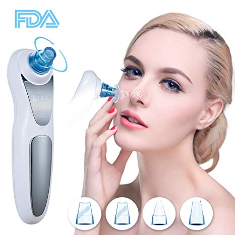 CYQBD Blackhead Remover Pore Vacuum,4 Adjustable Suction Head Facial Pore Cleaner Electric Acne Extractor Kit with 3 Suction Levels with LED Display