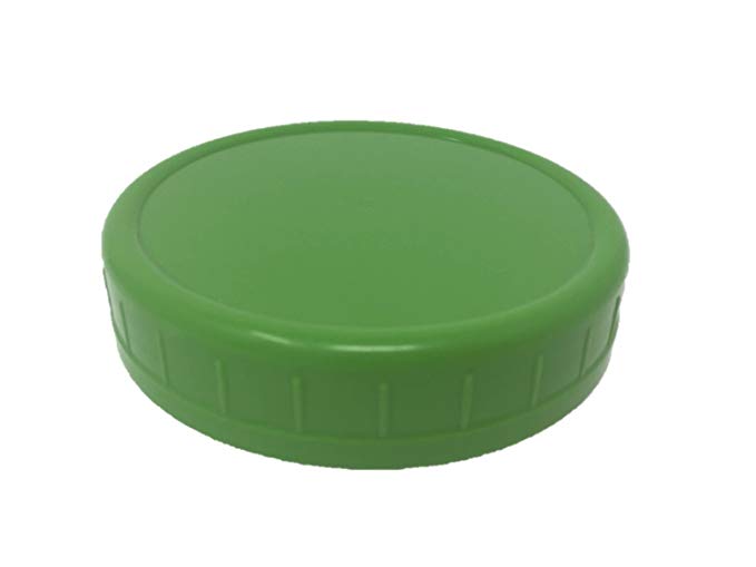 Mainstays Wide-Mouth Reusable Plastic Lids for Canning Jars, 8 Count, Green (3.62 dia x .75 H)