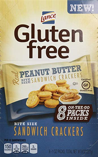 Lance Gluten Free Sandwich Crackers, Peanut Butter, On the Go Packs 8 Count