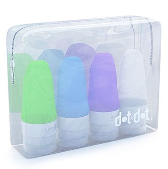 DotampDot Travel Bottles - 125 oz Leak Proof Travel Containers for Travel Size Toiletries