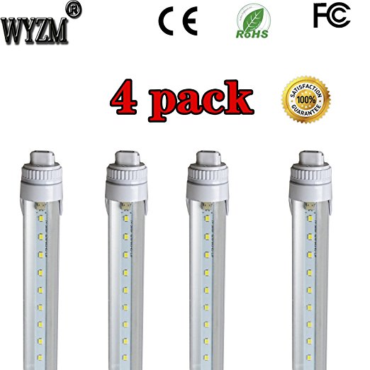 WYZM 4-Pack 40W R17d 8ft LED Tube,8' LED Light Tube Light,120V 277V Replacement for F96T12/CW/HO - 110 Watt Fluorescent Tube (4-Pack Cool White)