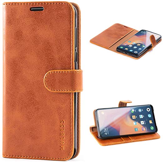 Mulbess Xiaomi Mi Mix 3 Protective Cover, Magnetic Closure RFID Blocking Luxury Flip Folio Leather Wallet Phone Case with Card Slots and Kickstand for Xiaomi Mi Mix 3, Brown