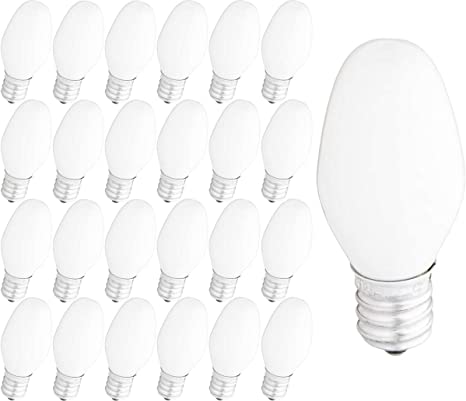 GE 2X-Life C7 Night Light Bulbs 4-Watt, White, 24-Pack