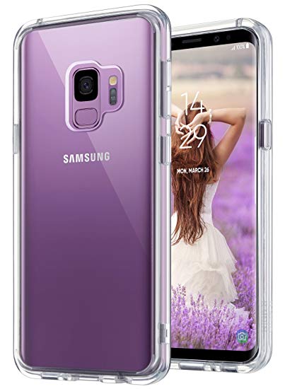 ULAK Galaxy S9 Case Clear, S9 Slim Lightweight Protective Case Shock Absorption TPU Bumper Anti-Scratch Hard PC Transparent Back Panel Cover for Samsung Galaxy S9 5.8 Inch, Crystal Clear