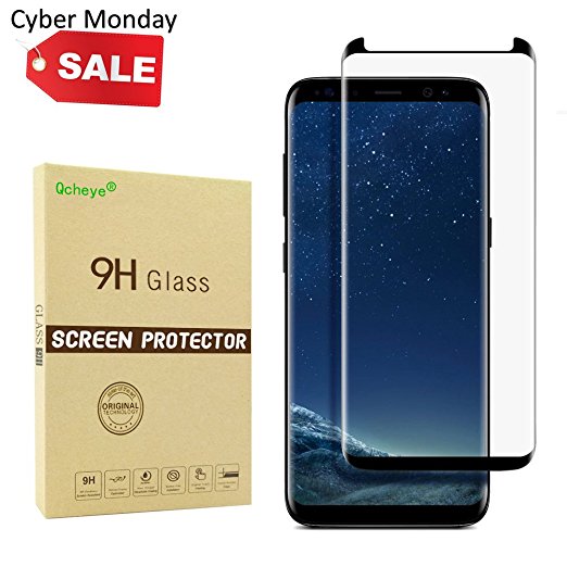 Galaxy S8 Screen Protector[Case Friendly]Tempered Glass 3D Coverage[HD Clear][Anti-Scratch][Easy to Install]9H Hardness for Samsung S8 Film (Black)