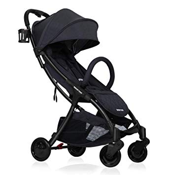Lightweight Baby Stroller, Beberoad R2 Quick Fold Ultra Compact Travel Stroller with Extra-Large Waterproof and UV 50  Canopy, All Wheels Suspension, Fit to Baggage Cabin, Apply to 0-36months(45LBS)