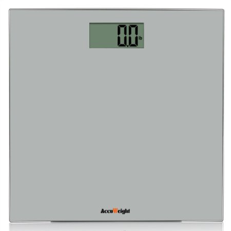 Accuweight Digital Body Weight Bathroom Scale with Ultra Wide Platform Weight Capacity up to 400lb 180kg AW-BS001BS - Gray