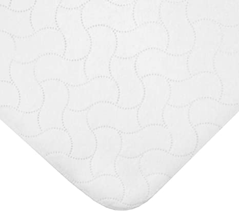 TL Care Waterproof Quilt-Like Flat Reusable Crib Size Protective Mattress Pad Cover for Babies, Adults & Pets, White,28" x 52"