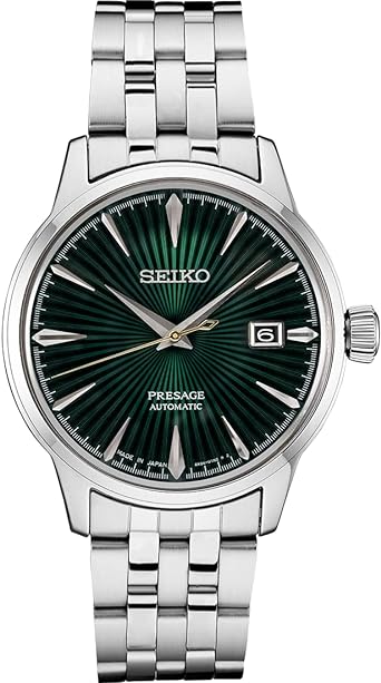 SEIKO New Presage Automatic Green Sunray Dial Stainless Steel Men's Watch SRPE15