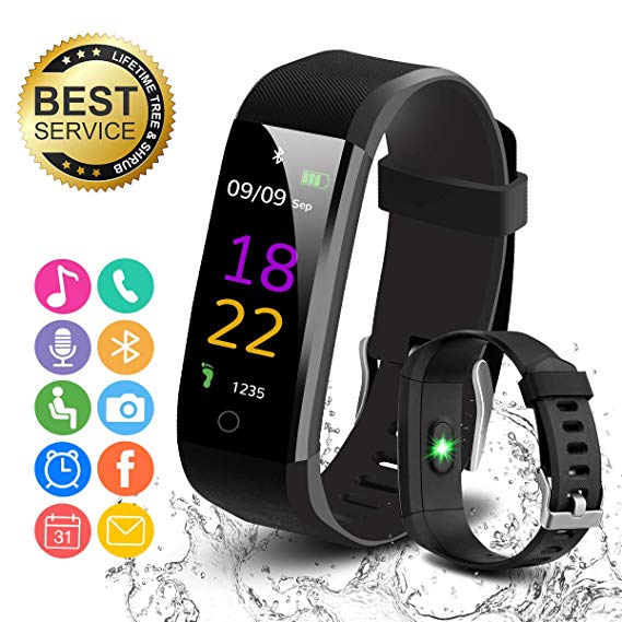 Robesty Fitness Tracker, Activity Tracker Fitness Watch with Heart Rate Monitor Color Screen,Waterproof Fitness Tracker Watch with Step Counter,Calorie Counter,Pedometer for Kids Women Men