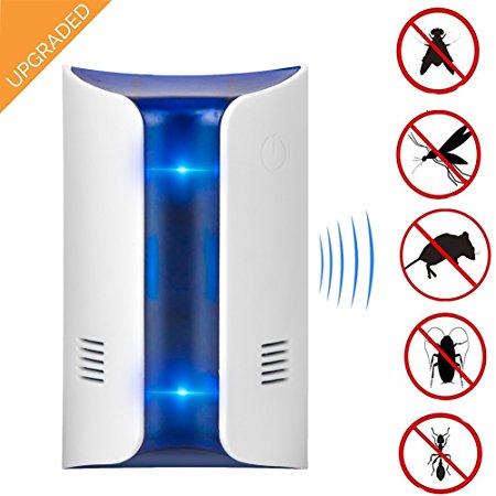 Ultrasonic Electromagnetic Pest Repeller Spider Repellent,Electronic Indoor Rodents & Insects Repellent,Perfect for Moths, Spiders, Mouse, Rats, Flies,Cockroaches,Mosquitos, Ants and more.