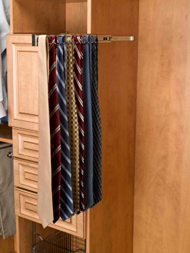 Rev-A-Shelf - TRC-14CR - 14 in. Chrome Pull-Out Side Mount Tie Rack