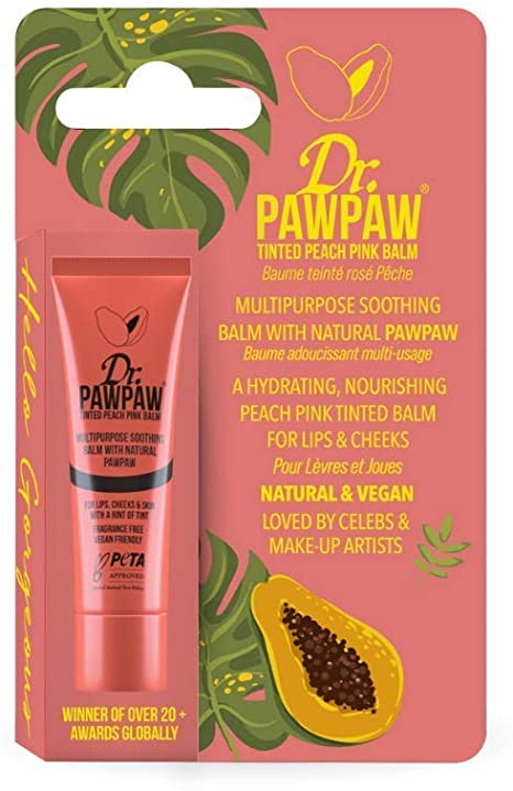 Dr. PAWPAW Tinted Peach Pink Balm for Lips and Skin, 1 x 10ml
