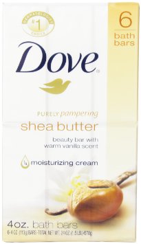 Nourishing Care Shea Butter Moisturizing Cream Beauty Bar by Dove 4 Ounce 6 Count