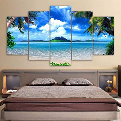 Acecor Wall Art Painting,5Pcs/Set Modern Frameless Canvas Painting Print Home Room Art Wall Decoration