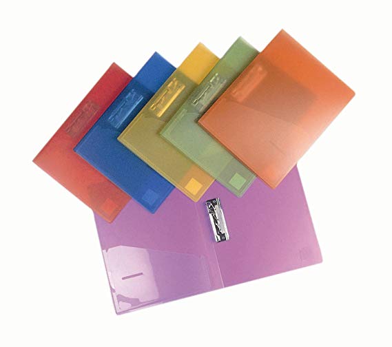Filexec 6192, Clamp Binder, Frosted, Set of 6, 6 Assorted Colors Blueberry, Strawberry, Grape, Lime, Lemon, Tangerine