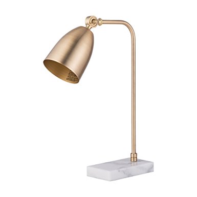 CO-Z Modern & Antique Gold Desk Lamps, Marble Base & Adjustable Metal Shade with E12 Bulb, 24 Inches Height for Desk Table Reading