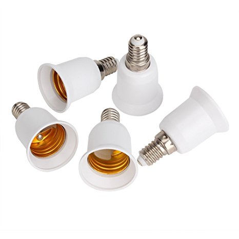 Generic E14 To E27 Base Screw LED Light Lamp Bulb Adapter Converter Practical Pack Of 5