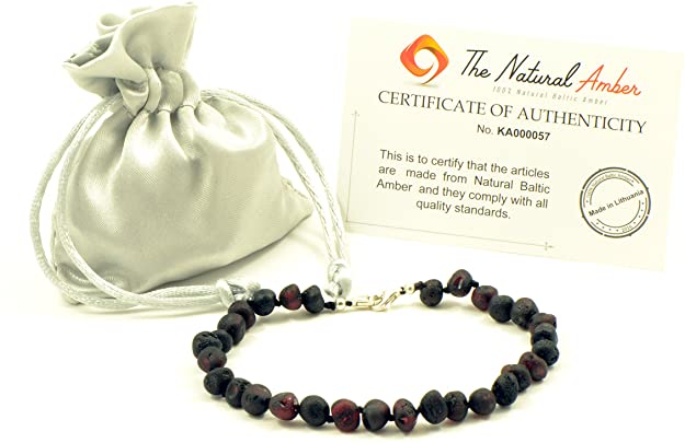 Genuine Raw Baltic Amber Adult Anklet, Adjustable 7.5~9.5inches (19-24cm)