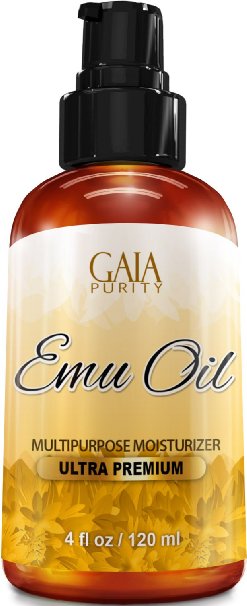 Emu Oil - Large 4oz - Best Natural Oil For Face Skin Hair Growth Stretch Marks Scars Nails Muscle and Joint Pain and More