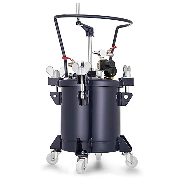 VEVOR Pressure Pot 2.5 Gallon /10 Liters Spray Paint Pressure Pot Tank with Manual Mixing Agitator Paint Tank (2.5Gal Manual)