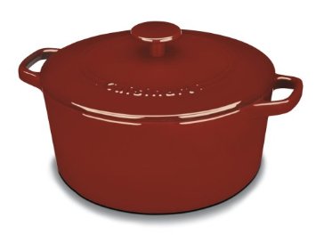 Cuisinart CI650-25CR Chefs Classic Enameled Cast Iron 5-Quart Round Covered Casserole Cardinal Red