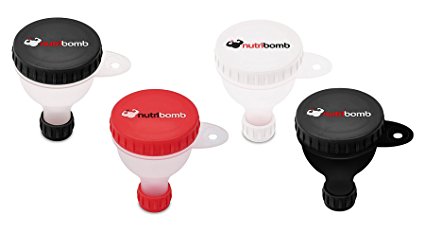 Nutribomb Small Fill N Go Funnel - Supplement Funnel - Water Bottle Funnel - Funnel for Pre-Workout - BCAAs - Creatine - Glutamine(4)