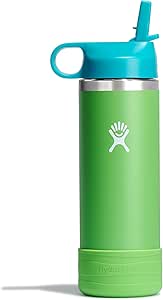 HYDRO FLASK Kids Water Bottle Jr. Stainless Steel Insulated With Straw Cap for Water, Milk, Juice, School, Camp, Sport, Play and Lunch, Easy to Clean, Leak-Resistant