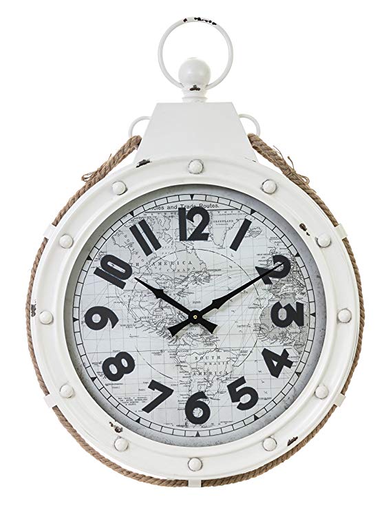 Kiera Grace HO60216-9 Rupert Metal Wall Clock White