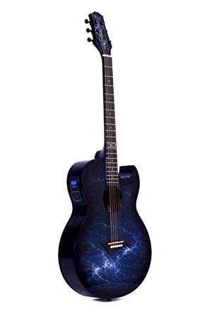 Lindo ORG-SL Infinity Slim Electro Acoustic Guitar with Preamp with Chromatic Tuner/Accessories - Ocean Storm Blue