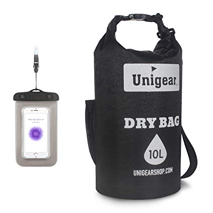 Unigear Waterproof Dry Bag, Roll Top Lightweight Floating Dry Sack for Kayaking, Boating, Fishing, Camping and Hiking with Waterproof Phone Case